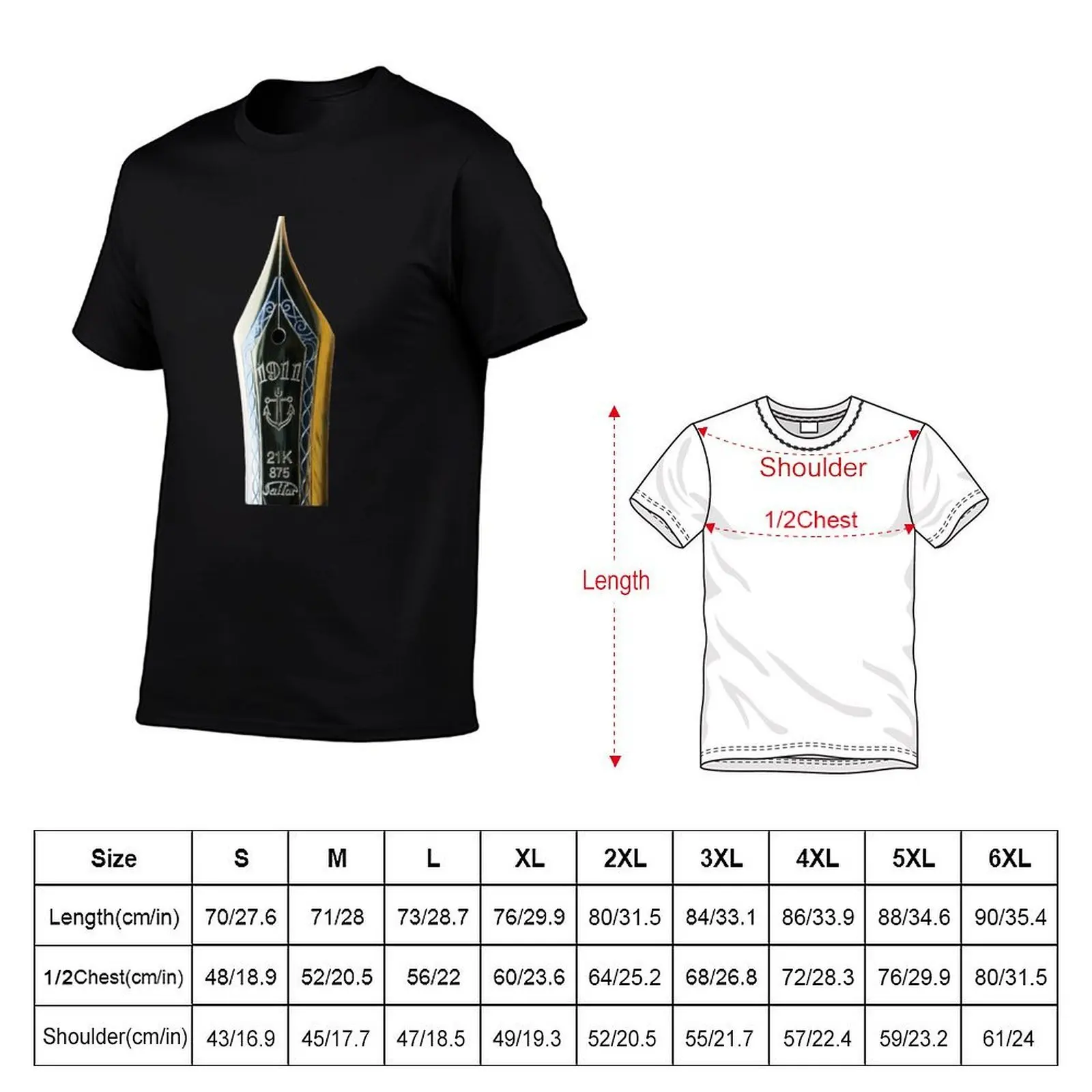 Sailor Nib (Fountain Pen) T-Shirt t shirt for man man t shirt heavy cotton T-Shirt