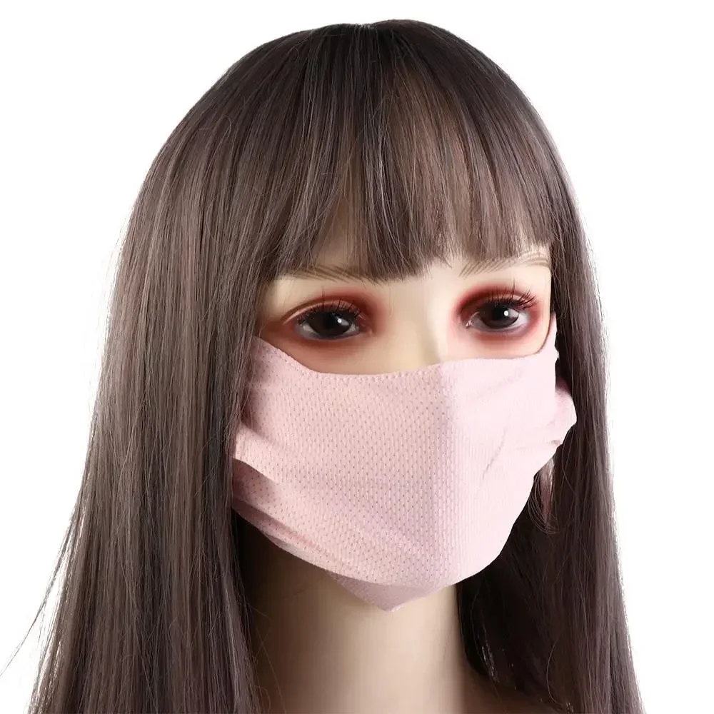 Fietsen Vissen Voor Vrouwen Zonbescherming Wandelen Outdoor Mesh Effen Kleur Gezichtssjaal Zonnebrandcrème Masker Ijs Zijde Masker Gezichtsbedekking