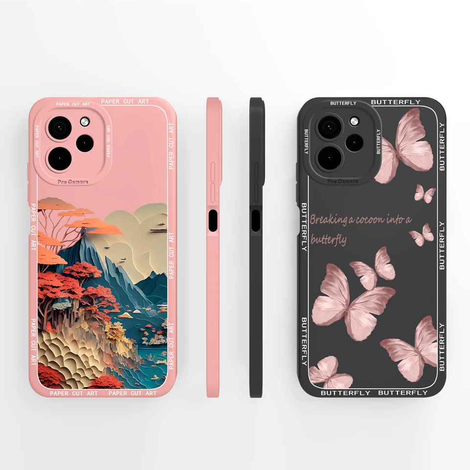 Case For Huawei Nova Y61 Y90 Happy Girl Liquid Durable Anti-Fingerprint Anti-fall Senior Shell For huawei nova y61 y90 Funda