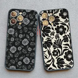 Flower Phone Case For iPhone 17 16 15 Pro Max Plus 14 11 Pro Max 13 12 Pro Max Mini Full Graph Floral Shockproof Cover Fundas