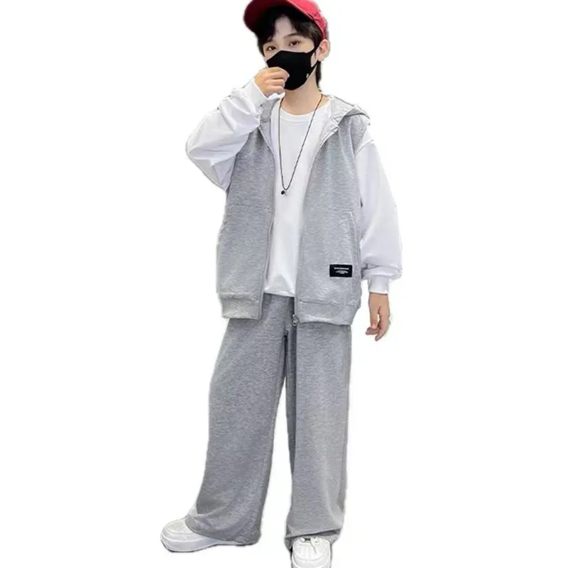 

Brief Style Children Three-piece Suit for Boy with Vest + Tshirt + Pants Tracksuit 3pcs Clothing Sets Kids Autumn Clothing Set