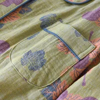 Japanese Spring and Autumn New Women's Pajama Set 100% Cotton Vintage Long Sleeved Pants Two Piece Set for Home Furnishings - Image 5