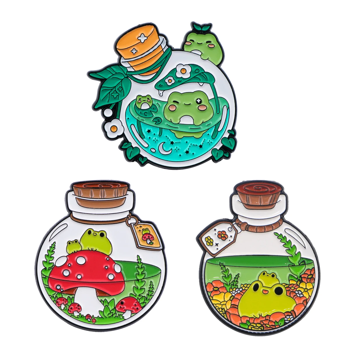 Cute Frog Enamel Pin Funny Brooch for Accessories