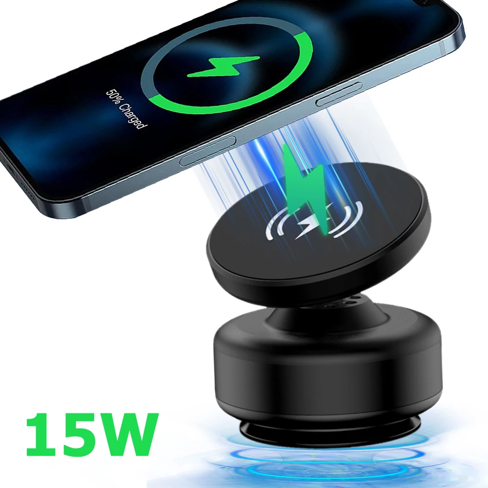 Magnetic Car Wireless Charger Stand 15W Fast Charging for iPhone 12 13 14 15 Macsafe Phone Holder Bracket Interior Accessories