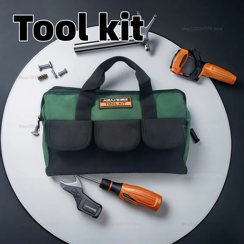 حقيبة أدوات مقاومة للماء من قماش أكسفورد مقاس 16 بوصة، حقيبة تخزين إصلاح كهربائي شديدة التحمل بسعة كبيرة