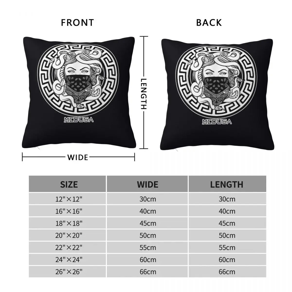 Medusa Nacient Greek Mythology Square Pillowcase Cushion Cover Pillow Case Throw Pillow Cover for Home Sofa Living Room