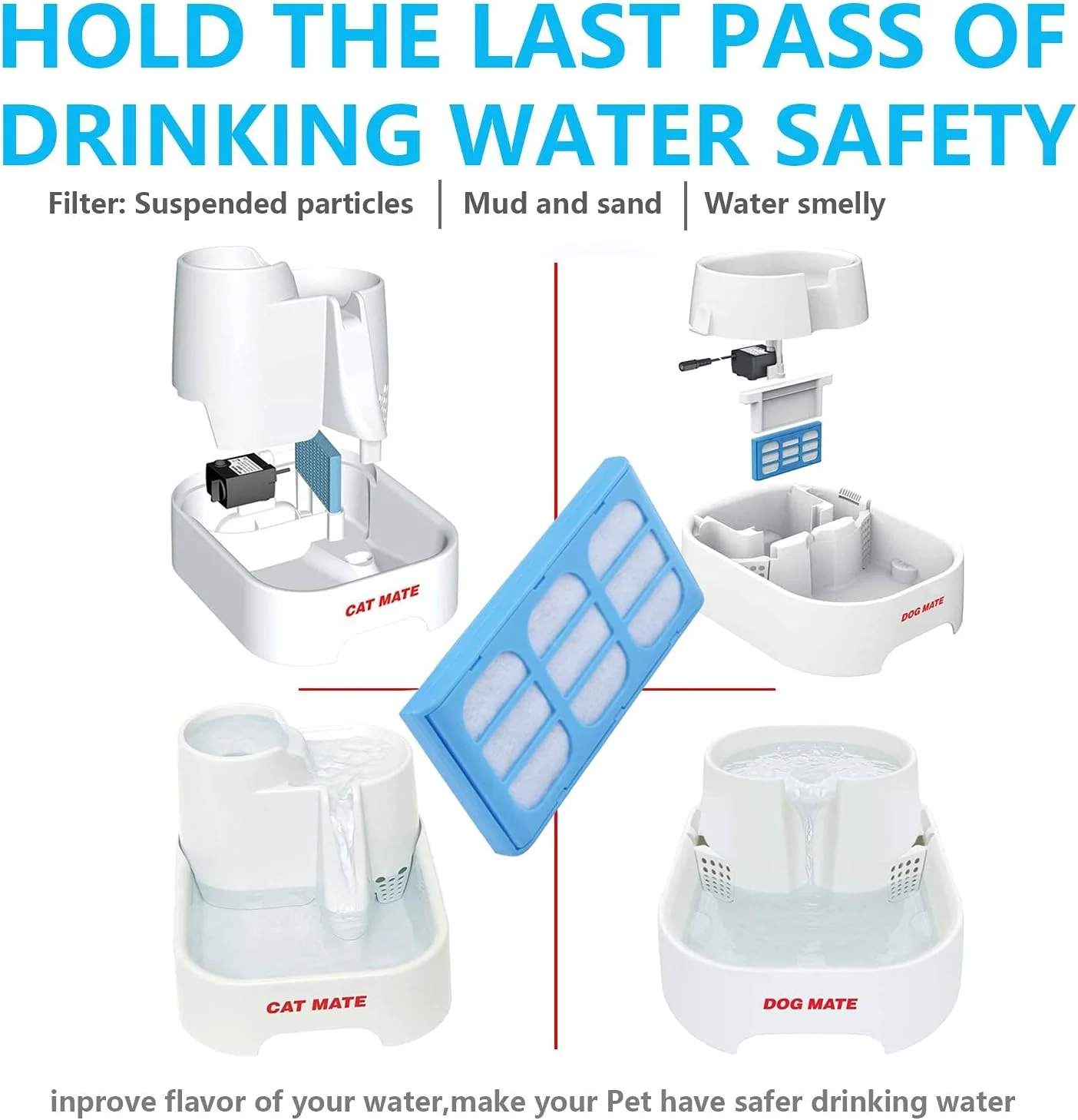 Pengganti Baru Filter Air Cartridge Cocok untuk Kucing Anjing Mate Fountain 12 Buah