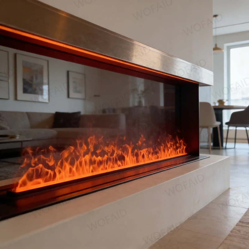 

Luxury Gold Mist LED Grade Fireplace - APP Controlled with Adjustable Flame Speed Fire Place And Smartphone Light Control