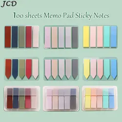 JCD 100 Sheets Morandi Color Sticky Notes Memo Pad Self Adhesive Bookmark Memo Sticker School Office Stationery Supplies