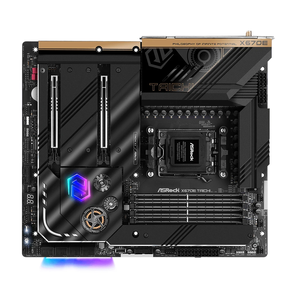 ASROCK X670E Taichi motherboard X670 AM5 CPU support Ryzen 9 7950X3D 9 7900X3D 7 7800X3D 5 7600X DDR5 PCIe 5.0 x16 M.2 EATX