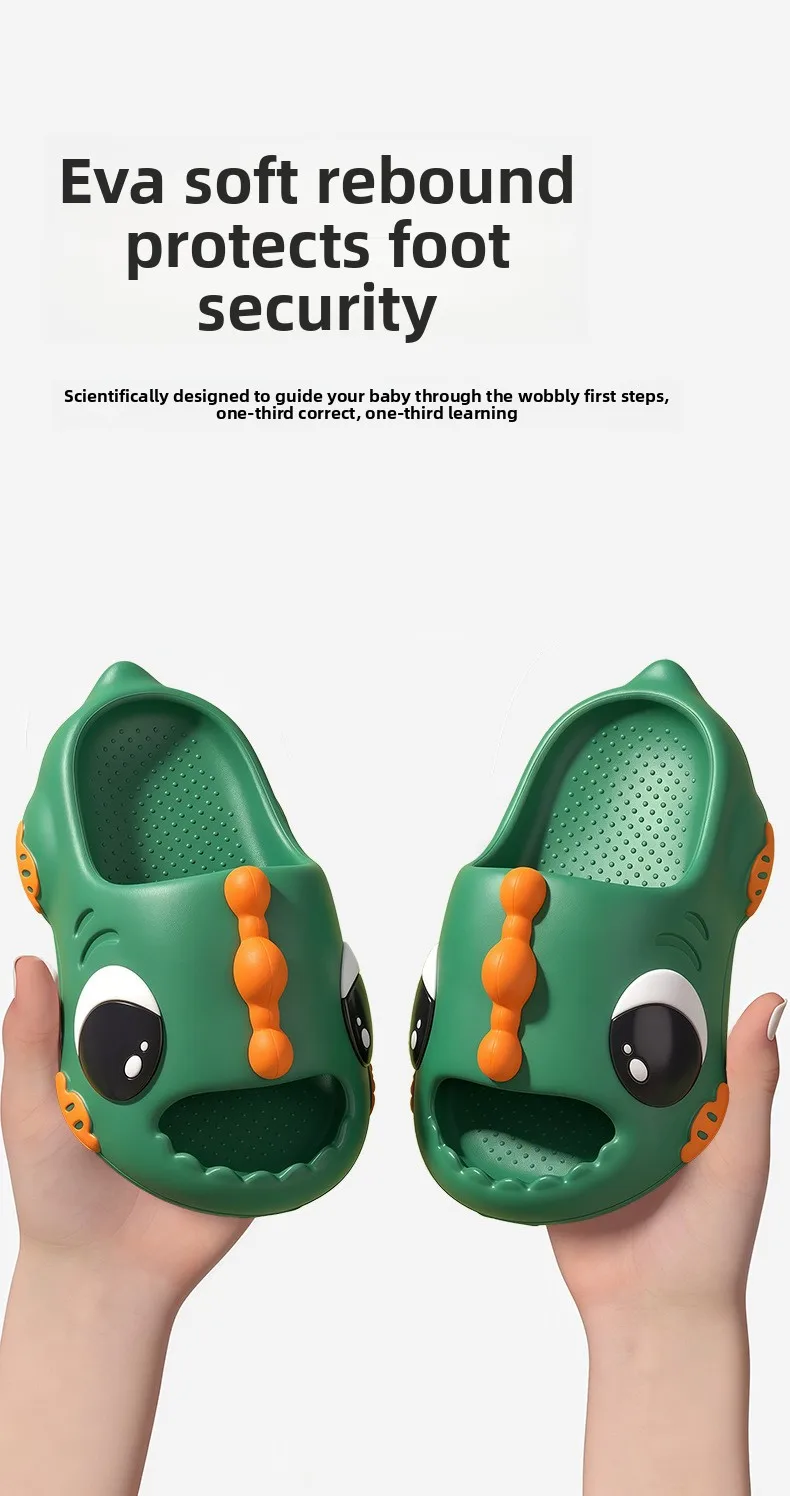 2026 Neue Sommer-Dinosaurier-Sandalen für Kinder, Jungen und Mädchen, Neuer Stil, Rutschfeste Indoor-Badeschuhe für Kinder zu Hause – Detail 10