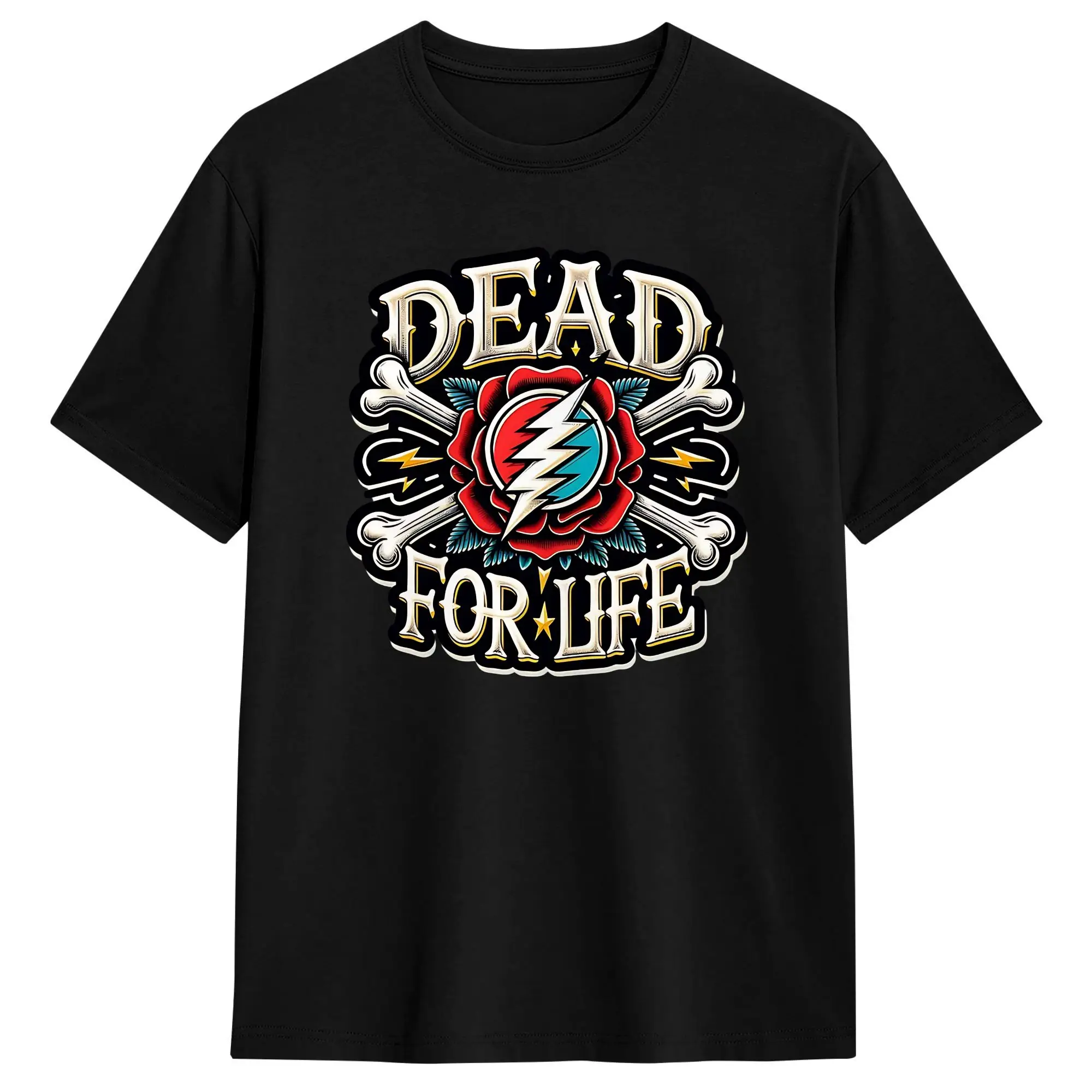 Rock Reel Grateful T-Shirt Summer  Hip Hop T Shirts Mens Cotton Comfortable Oversize Top Tees Short Sleeve Y2K Basic Tops