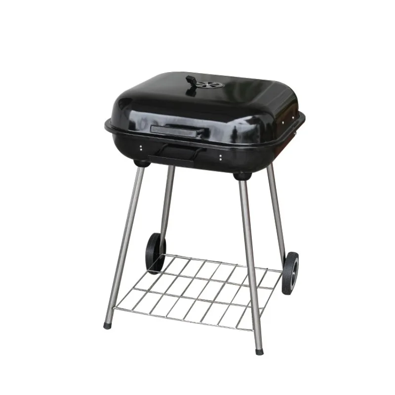 

22-Inch Enamel Charcoal Grill Outdoor Portable Four-legged Burger Grill