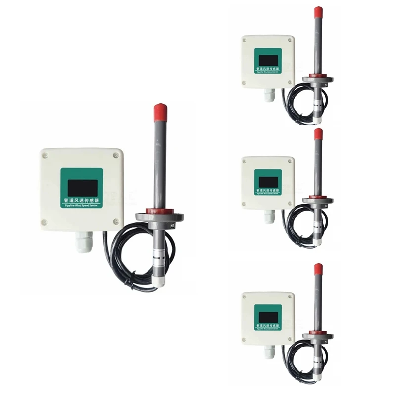 Sensor de velocidad del viento de tuberías de 0-30 M/S, alta precisión, fontanería, Detector de volumen de velocidad del aire, transmisores