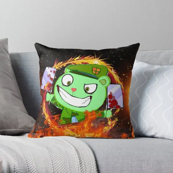 Happy Tree Friends Flippy Magical  Printing Throw Pillow Cover Cushion Office Soft Square Sofa Pillows not include One Side