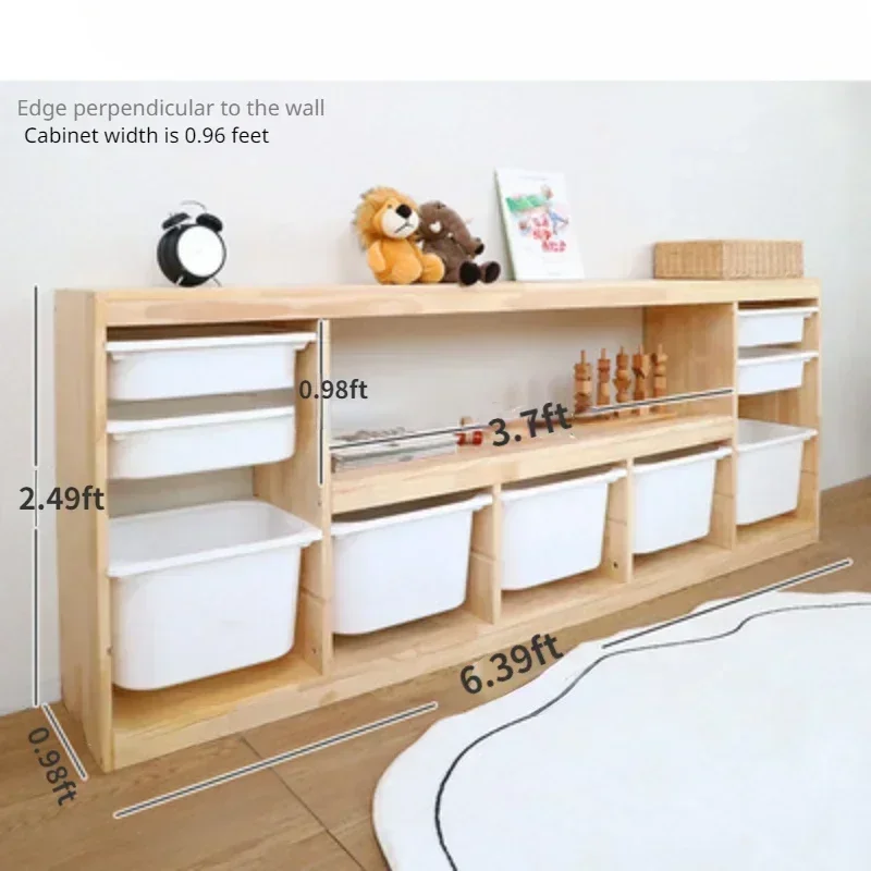 Montessori Toys Wooden Storage Box Organizer Living Room Cabinets Bookshelves for Kids  Cute Shelves  장난감 정리함 전면책장 Meuble