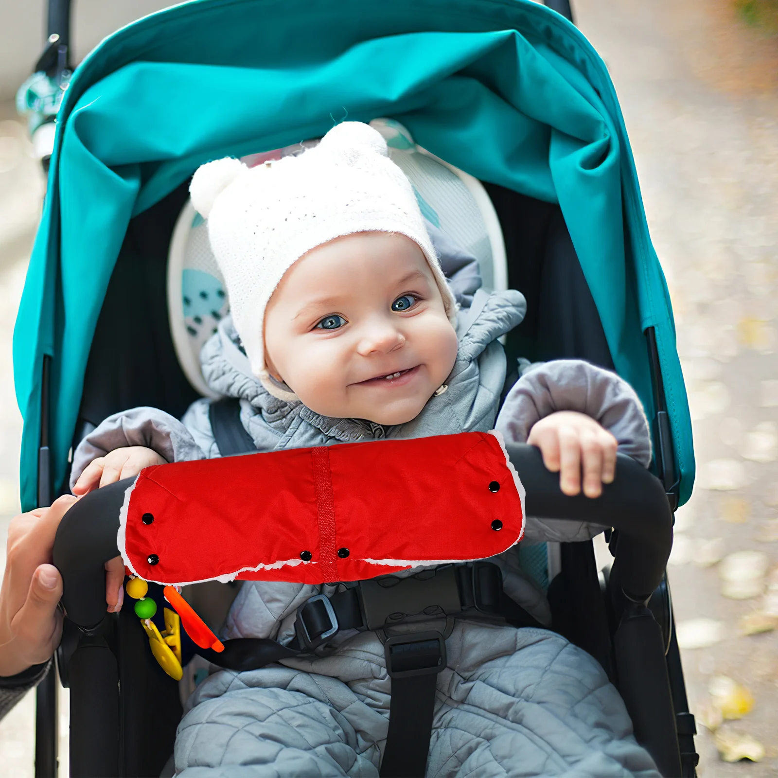 سميكة الشتاء يندبروف عربة اليد إفشل معزول عربة أطفال قفاز دافئ يدفع باليدين القفاز مكافحة تجميد عربة جهاز تدفئة محمول