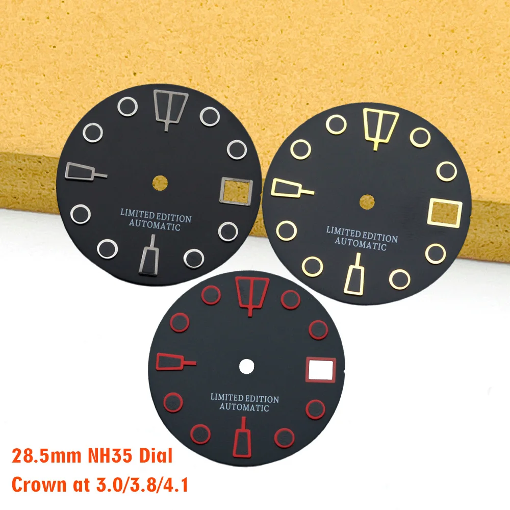 

NH35 Dial 28.5mm Watch Dial Fit for NH35 NH36 7S26 Movement SKX007 SRPD 6105 Turtle Tuna Samurai Watch Case Surface Dial