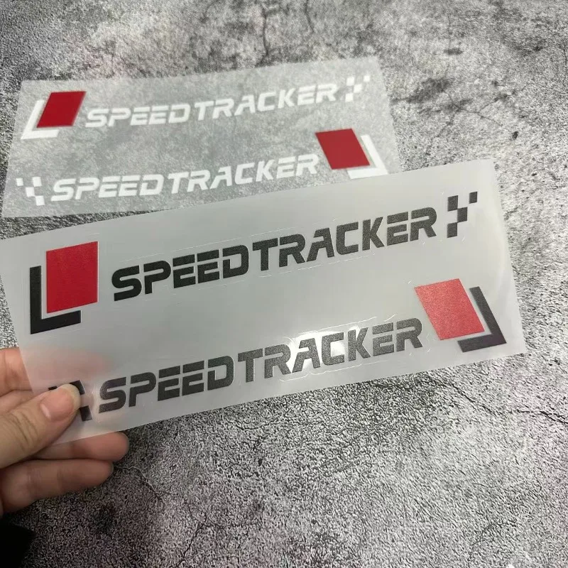 Speed Tracker Helmet Vinyl Sticker, Waterproof Scratch Resistant PVC with Black Red Accents, Motorcycle Helmet Accessories Decal