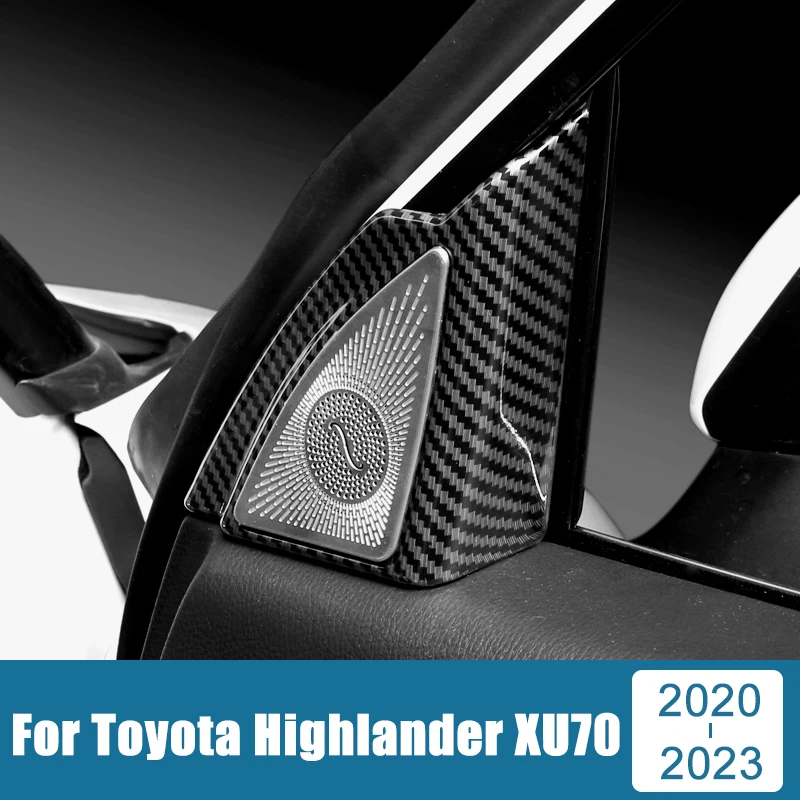 

For Toyota Highlander XU70 2020 2021 2022 2023 Hybrid ABS Car Door Loudspeaker A Audio Speaker Cover Trim Sticker Accessories