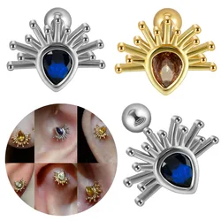 1PC Stainless Steel Ear Tragus Cartilage Earrings Borderline&Mini Marquise Zircon Lobe Helix Screw Ball Piercing Body Jewelry