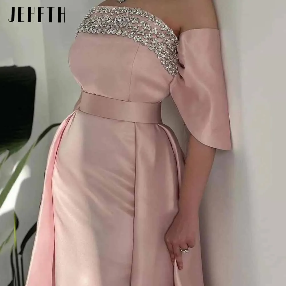 JEHETH Luxury Strapless Evening Dresses Off Shoulder Cocktail Gowns Ankle Length Prom Dresses Saudi Arabia Women\'s Formal Dress