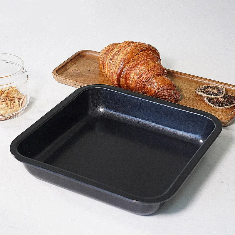 

7.5 Inch Square Baking Tray Non-Stick Carbon Steel Toast Plate Cake Bread Baguette Oven Bakeware Pie Pizza Cake Mold Baking Pan