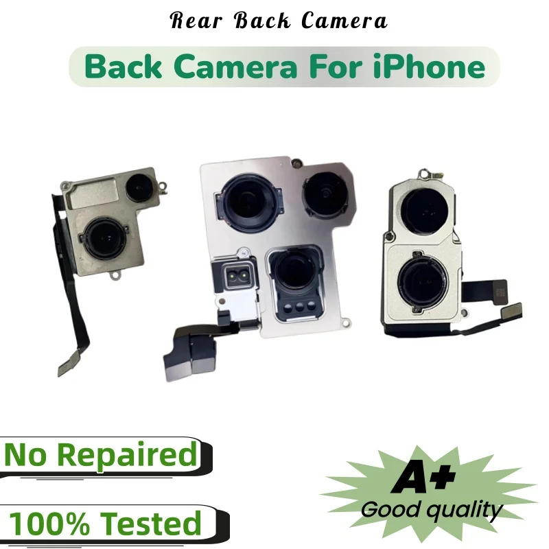 

Аутентичная задняя камера A + для iPhone 11, 12, 13, 14, 15, 16, Pro Max/Plus/мини, задняя камера, задний основный объектив, гибкий кабель, сменная камера
