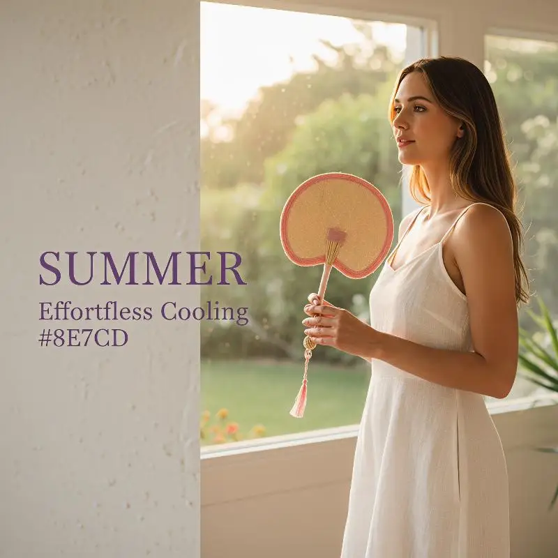 Handmade Natural Straw Palm Fan Woven Handheld Fan Portable Summer Cooling Fans For Party Wedding Camping Home Decoration