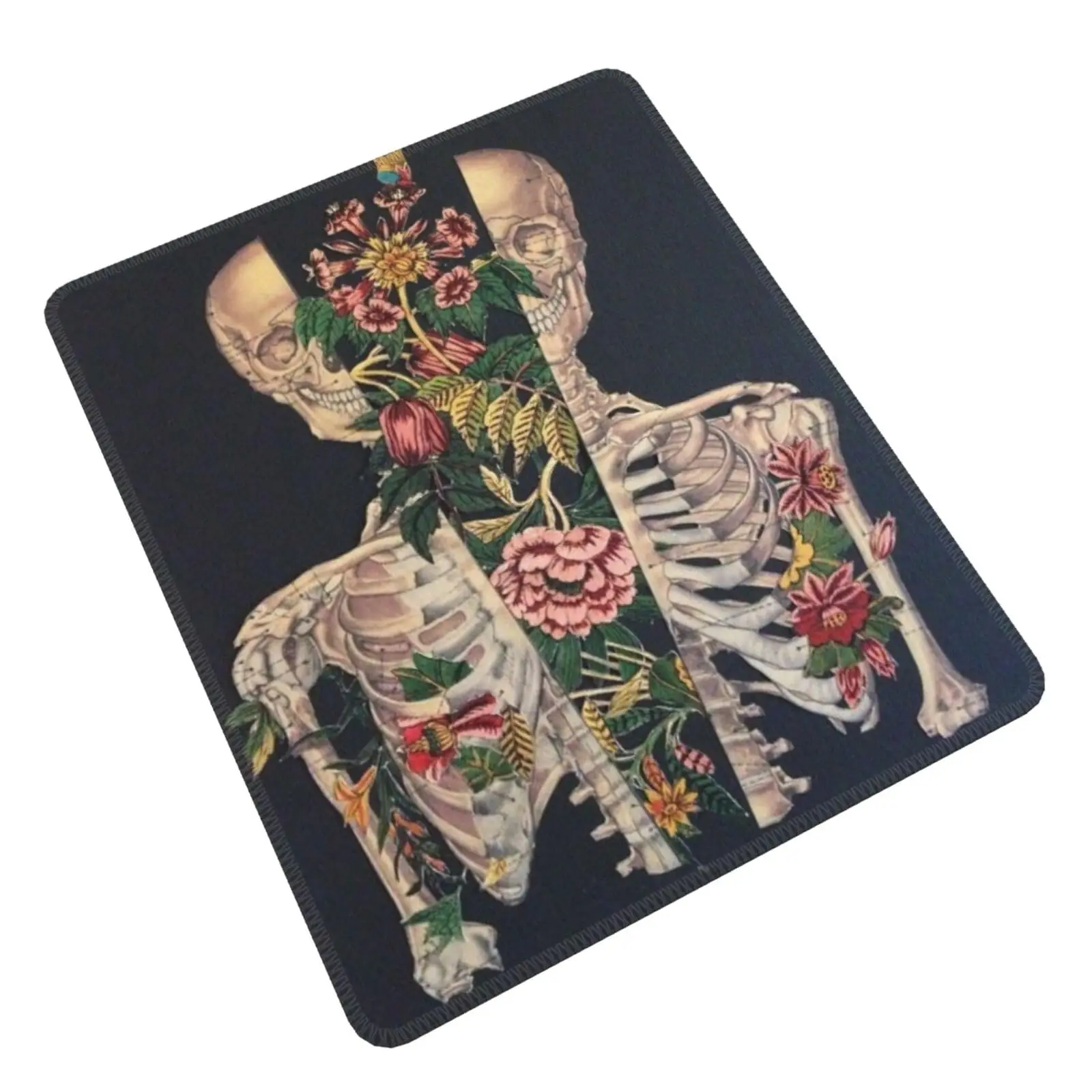 Seton Skull With Flower Gaming Mouse Pads, Hot-Knowing Modules, Soub, Polymères, Keyboard Mats, Desk Pad, Moudescriptif ads, 25x30cm