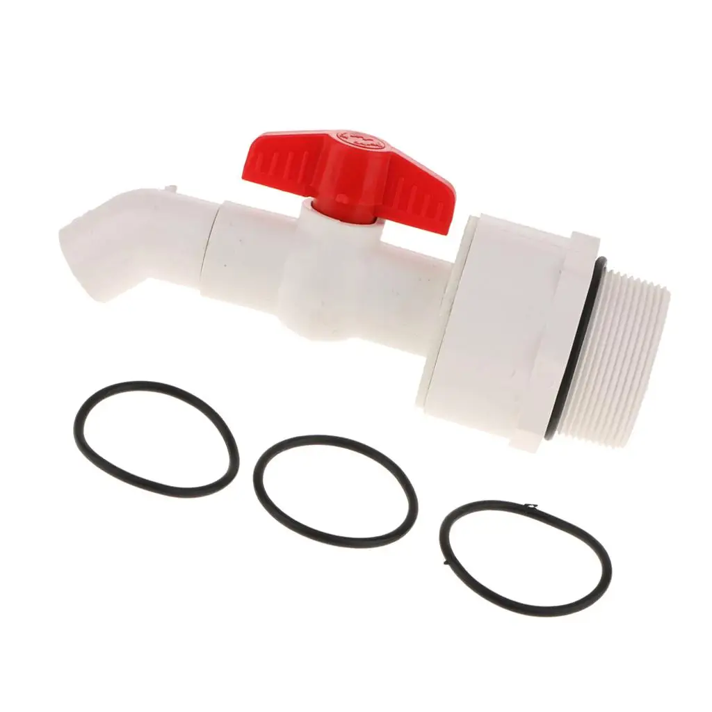 45 Angle Plastic Drum Faucet with Gasket for Barrel Containers 2 inch Connection 25mm Feeder Outlet