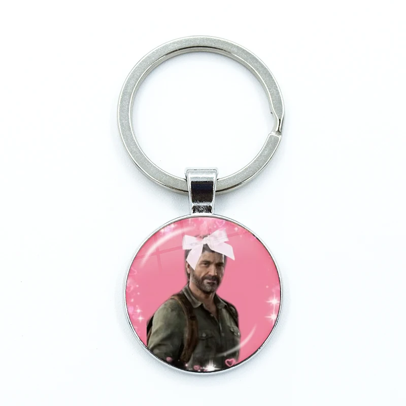 Pop Game The Last of us Ellie Williams Kawaii Funny Meme Glass Pendant Keychain Jewelry Charm Bag Souvenir Key Ring