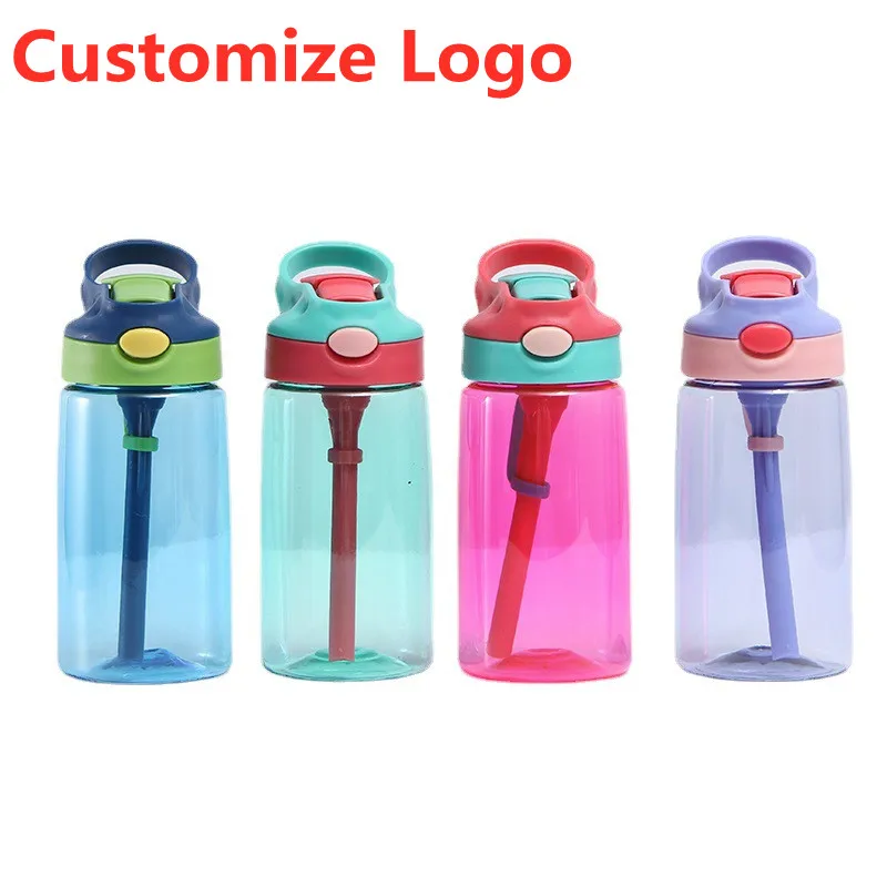 Child Water Bottles Portable Outdoor Safety Tritan Plastic BPA Free Students Gift 480ML Drinking Cup Customized Logo Leakprooff