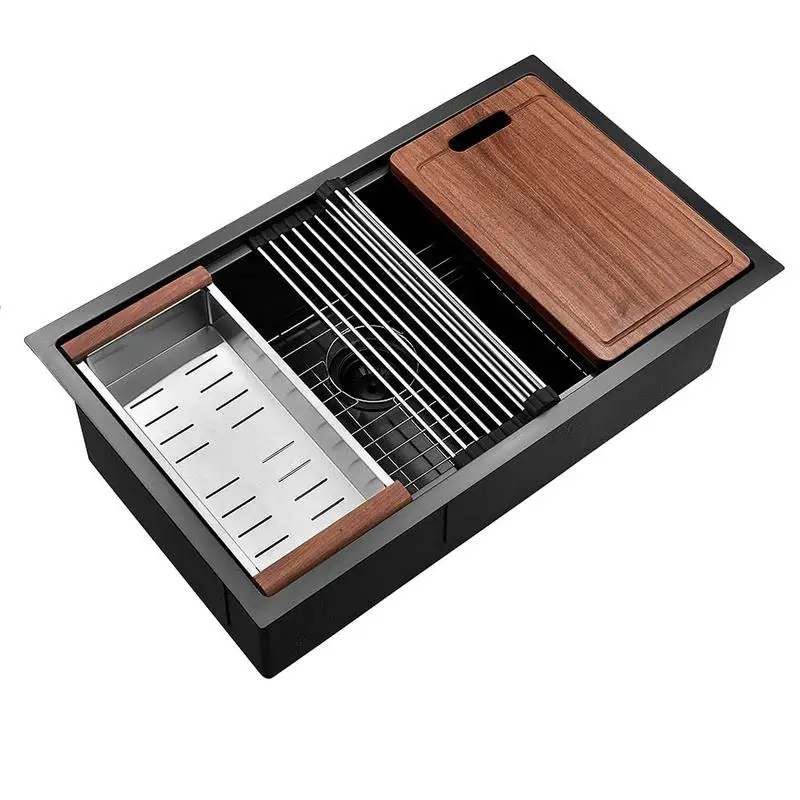 32" L x 19" W Undermount Kitchen Sink with Accessories for Workstation