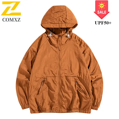 UPF50 + 바람막이 남성 캐주얼 루즈 경량 통기성 재킷, 여성 낚시 스포츠, UV 보호 스킨 후드 코트, 여름