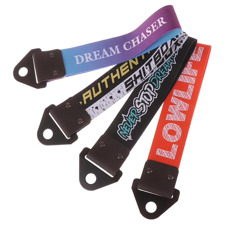 1PC Tow Strap Car Trailer Strap Tow Bar Nylon Car Tow Rope Hook Front Bumper Decorative Tow Hook Tuning Shitbox