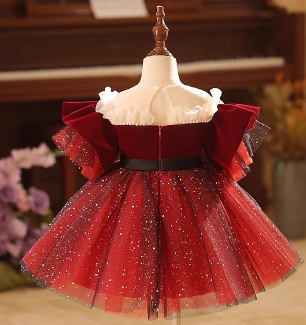 

Платья с цветочным узором для девочек на тонких бретельках, кружевные аппликации, бусы, пояса, детские пышные платья для девочек на день рождения