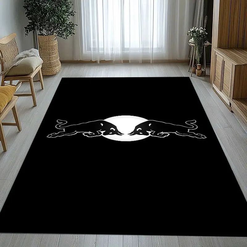Vintage Racing Car R-Red B-Bull Garage Area Rug,Non-Slip Carpet Mat for Living Room Bedroom Playroom,Sofa Floor Rug,Home Decor