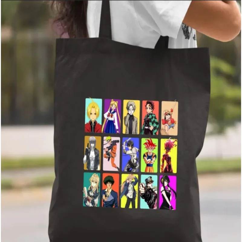 

Cartoon Anime Tote Bag You Are Loved Inspirational Gifts Girly Gift for Her Flowers Plant Lovers Totes Black White Yoga Bag