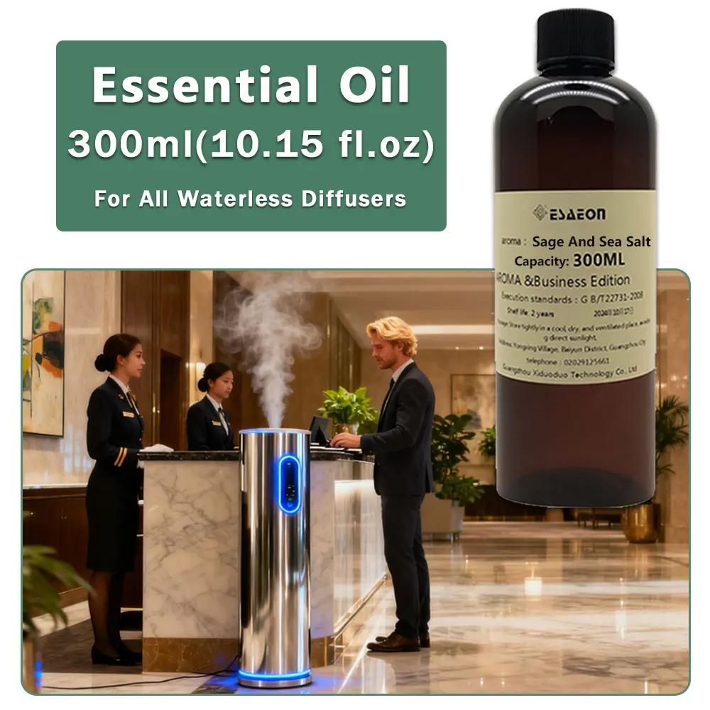ESAEON Hotel Aroma Machine Oil, Essential Oils For All Waterless Aromatherapy Machines, Sage And Sea Salt - 300ML (10.15 fl.oz)