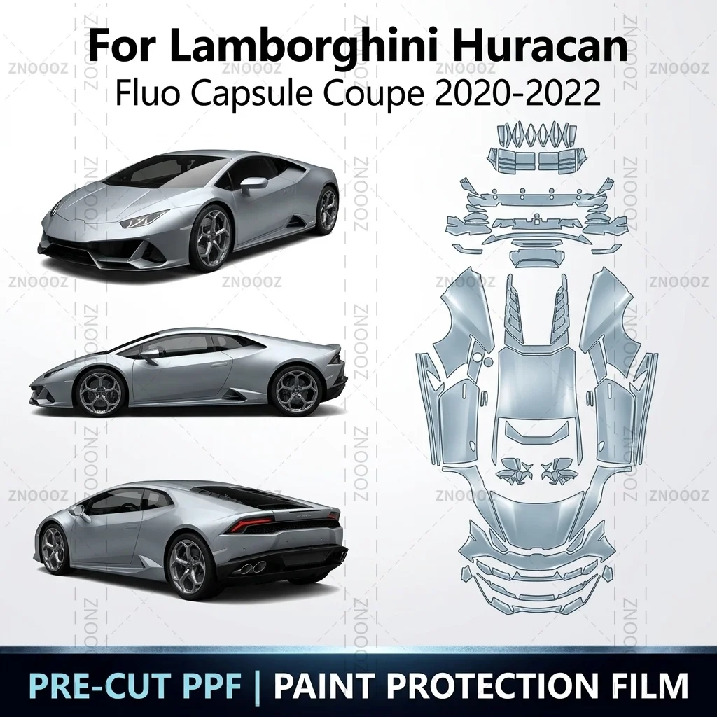 For 2020-2022 Lamborghini Huracan Fluo Capsule Coupe 8.5Mil Precut PPF Paint Protection Full Vehicle Glossy Clear Matte Black