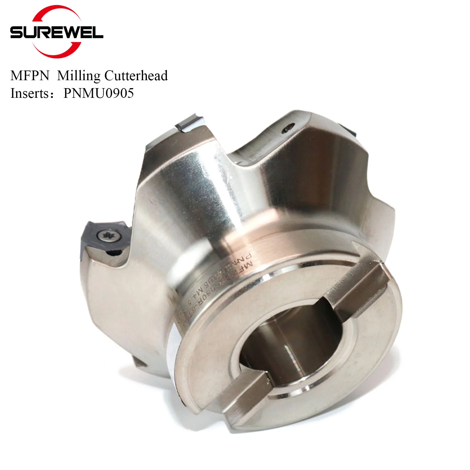 SUREWEL MFPN Testa di fresatura ad alimentazione rapida Fresa a candela piatta a 66 gradi Lama pentagonale a doppia faccia PNMU0905 carburo