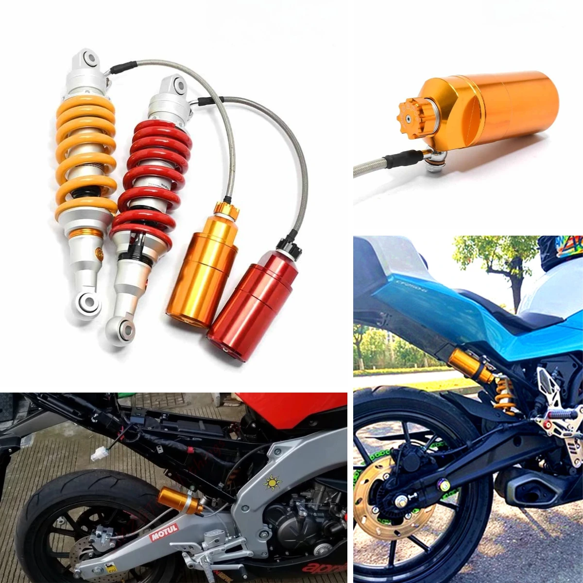 Universal 320MM Motorcycle CNC Rear Shock Absorber Damping Adjustable Rear Suspension