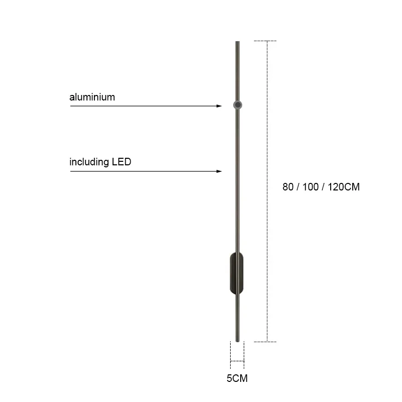 الحد الأدنى طويل Led أضواء الجدار الأسود داخلي الديكور غرفة نوم السرير مصابيح الحائط درج المدخل الحديثة المنزل الشمعدان الداخلي