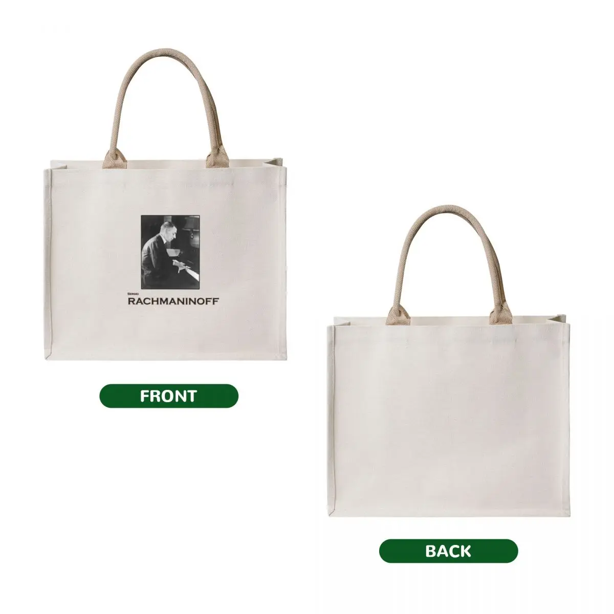 Sergei Rachmaninoff Tote Bag custom fabric bag tote bag women tote canvas