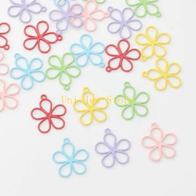 40GB 10pcs ห้าดอกกลีบดอกไม้มีเสน่ห์ที่ไม่ซ้ำกันห้อยสำหรับเครื่องประดับ DIY ทำดอกไม้น่ารัก
