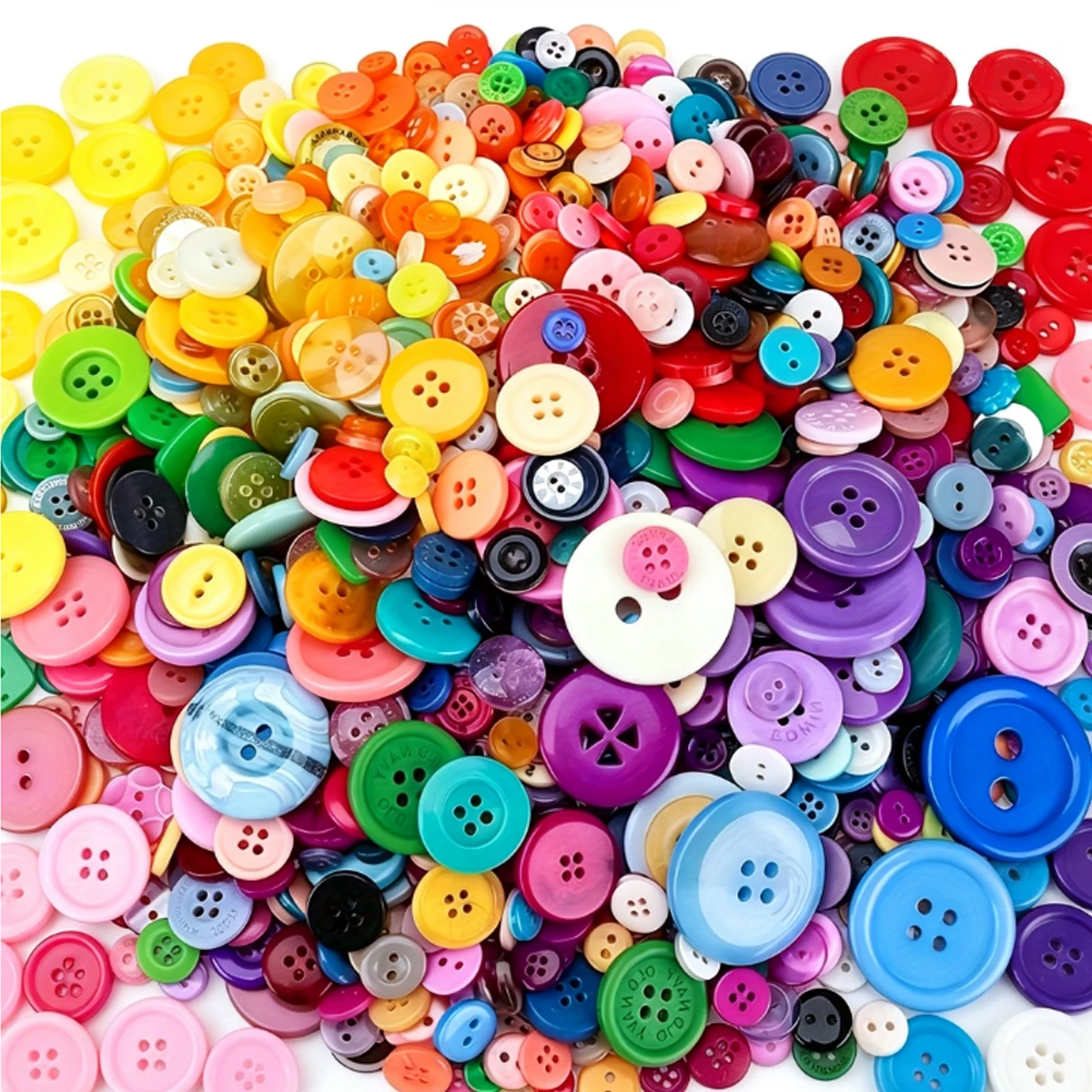 203Pcs Bulk Round Plastic Button Assortment, 0.7cm To 2.5cm Mixed Colors And Sizes, Value Set For DIY Sewing Knitting ZSY