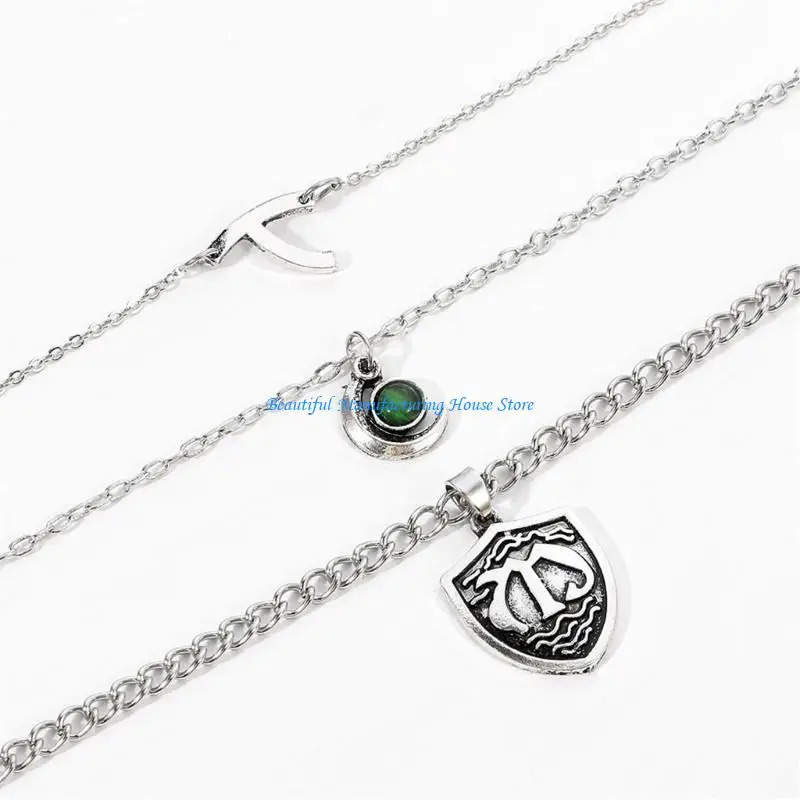 

E56A Unique Collarbone Chain Pendant Necklace Alloy Texture for Fashionable Ladies