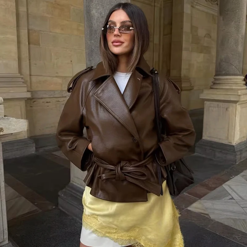 Women's New Spring Jackets Coats 2026 New Fashion Leather loose Waterproof Elegant Women Warm Coats Street Youth Travel Jackets