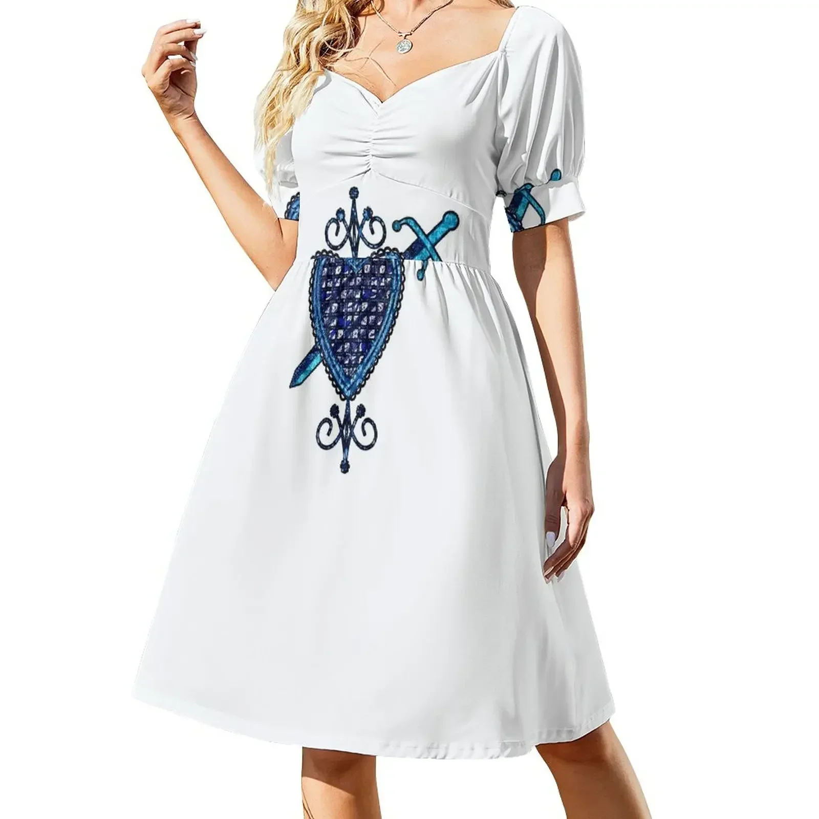 

Erzulie Dantor Veve Sigil Short-Sleeved Dress chic and elegant woman dress Dance dresses dress women summer 2025